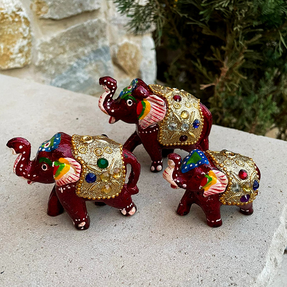 ELEPHANT STATUE - MARBLE JEWELLED HANDMADE SCULPTURE